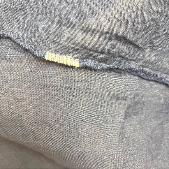 Lands Downunder Womens Medium Blue Linen Market Parachute Sack Midi Pocket Dress - Picture 7 of 8